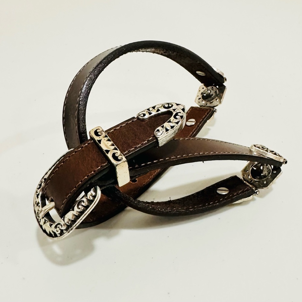 Brighton Kids Brown Leather Belt S/23”  Silver Toned Buckle and Heart